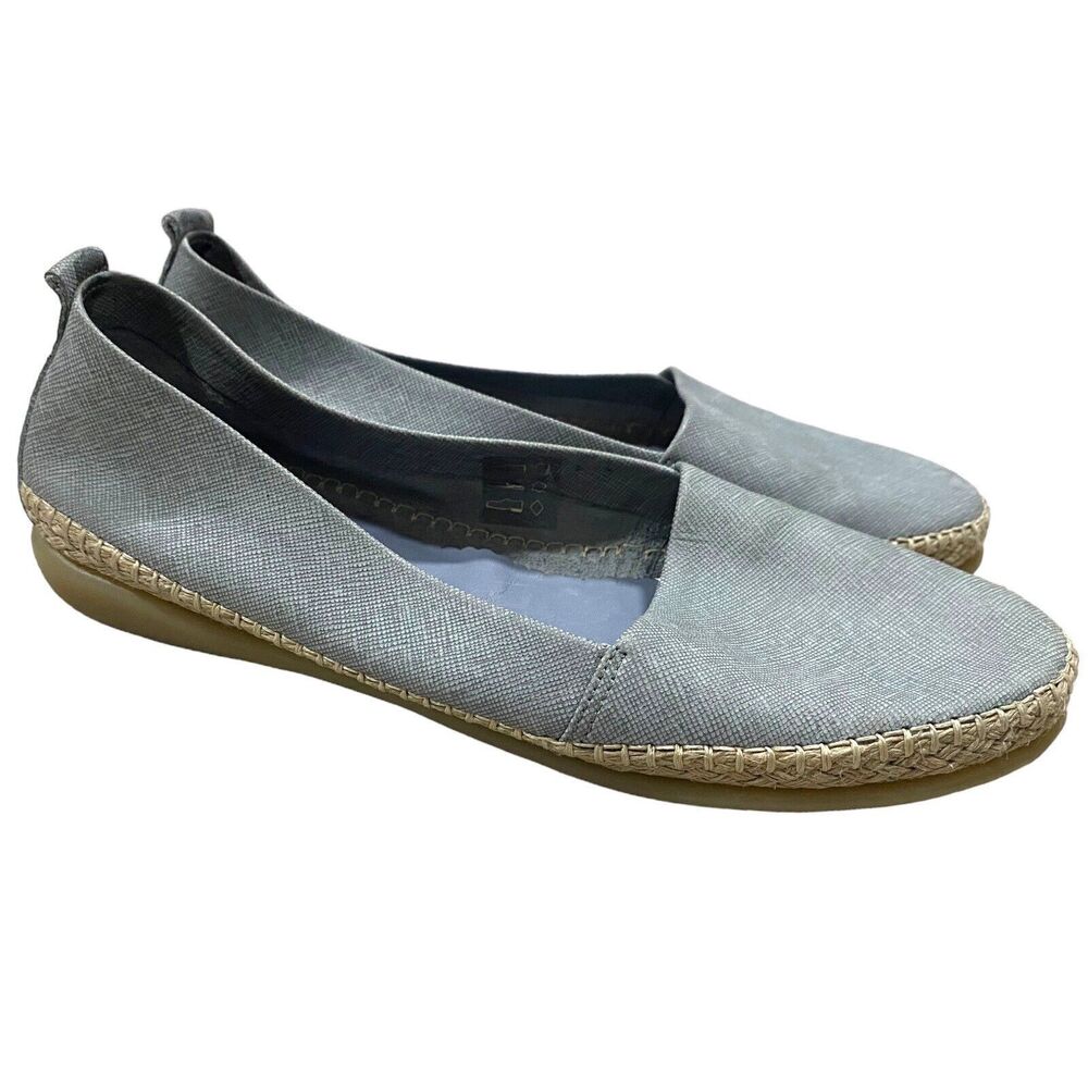 THE FLEXX Rapid Espadrille Flat Women's Size 7 Blue Textured Leather Comfort‎